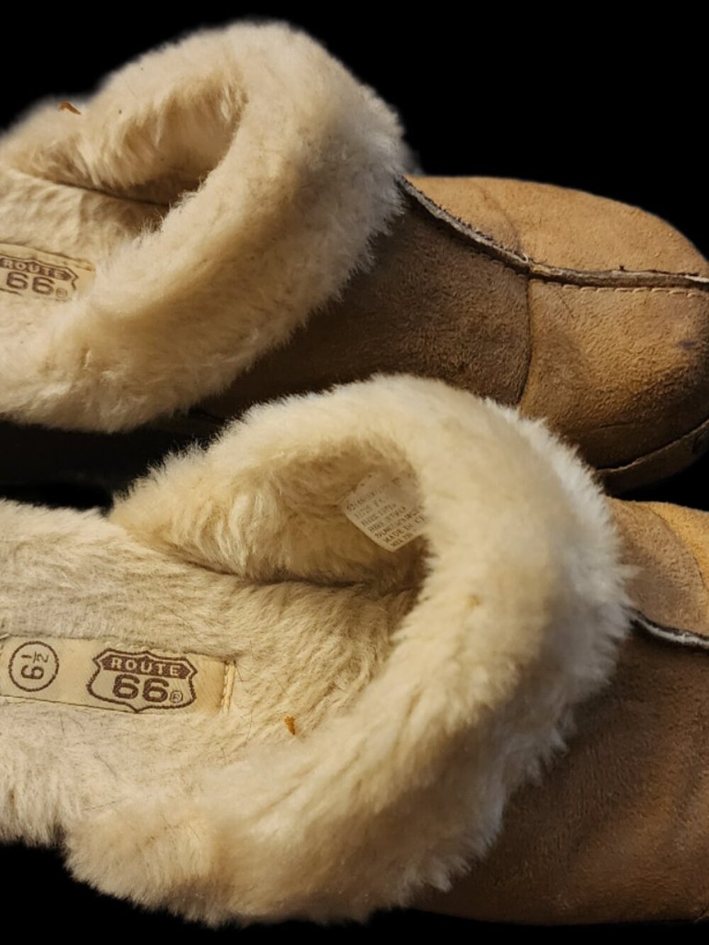 Route 66 Tan Suede Faux Fur Lined Mule Clogs - Women's Size 6.5